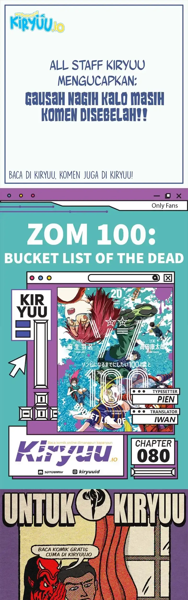 Baca Komik Zombie 100 ~Zombie ni Naru Made ni Shitai 100 no Koto~ Chapter 80 Gambar 1