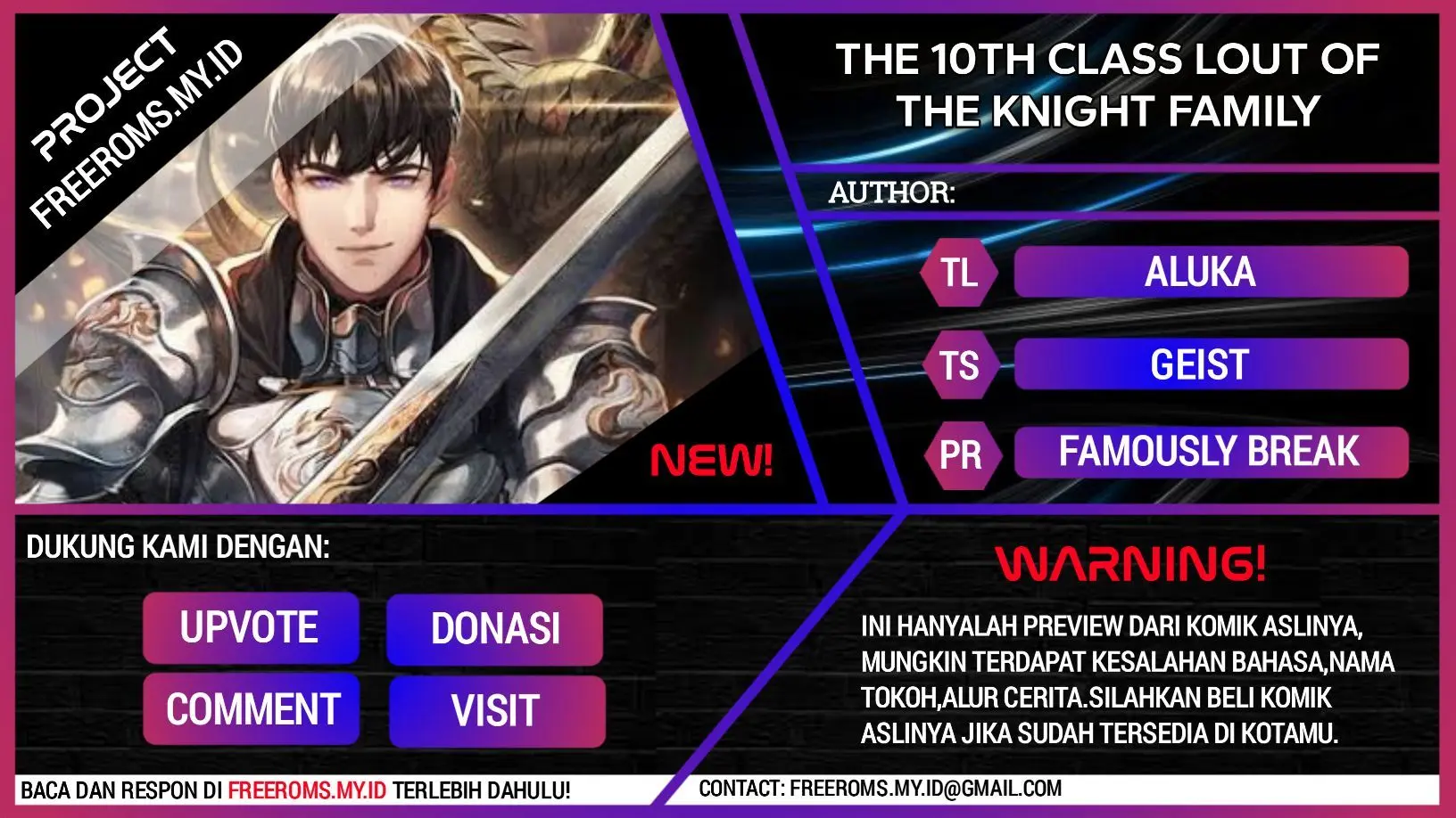 Baca Komik The 10th Class Lout of the Knight Family Chapter 05 Gambar 1