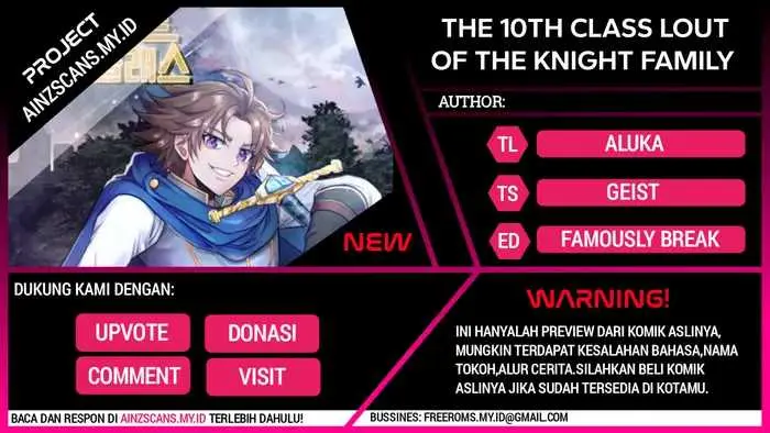 Baca Komik The 10th Class Lout of the Knight Family Chapter 09 Gambar 1