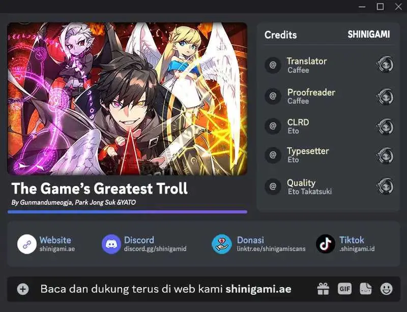 Baca Komik The Game’s Greatest Troll Chapter 58 Gambar 1