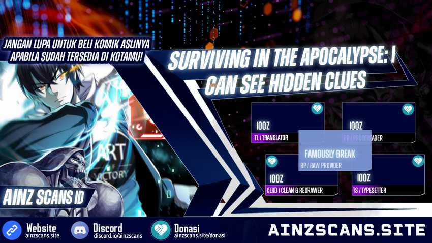 Baca Komik Surviving in the Apocalypse: I Can See Hidden Clues Chapter 13 Gambar 1